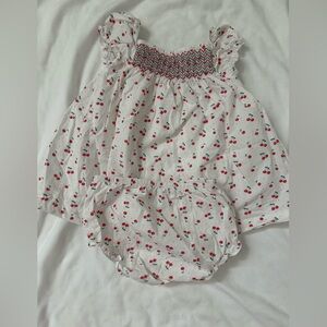 Baby Girl Cherry Print Outfit - 12 months.